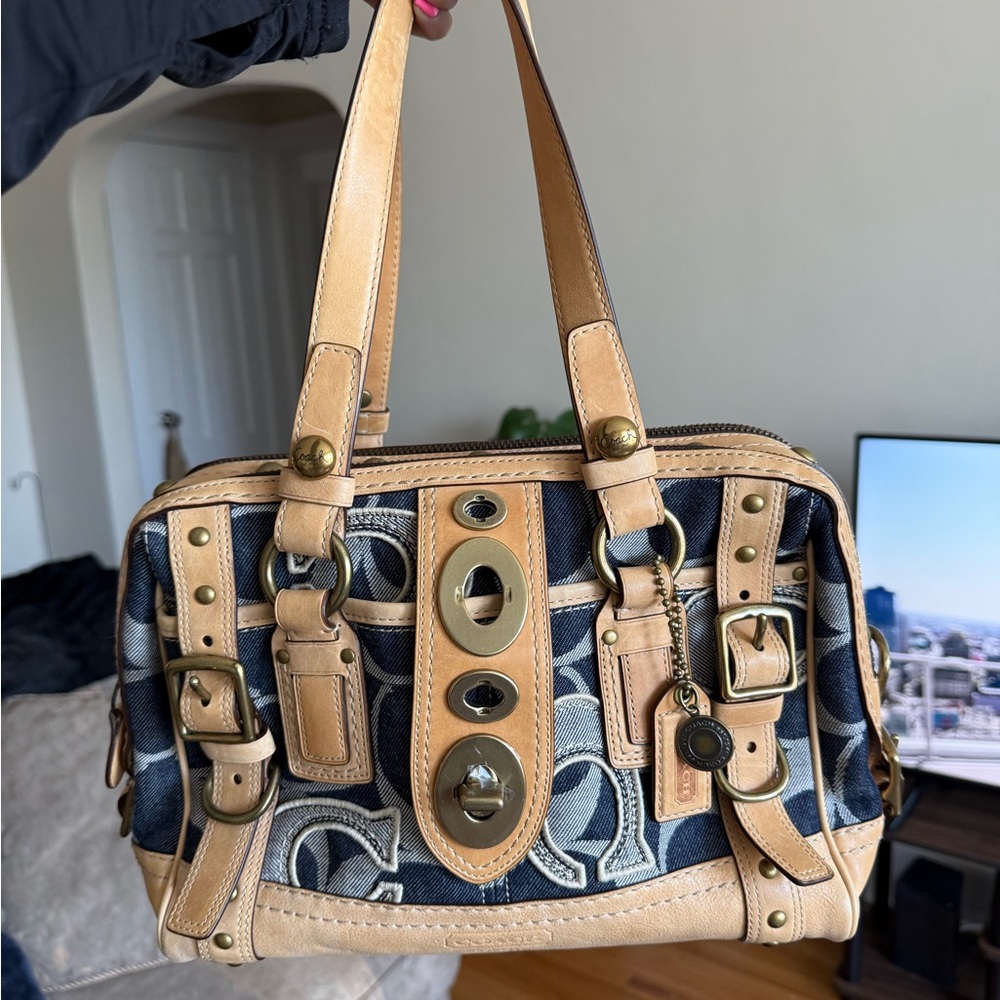 ** SOLD ** Coach Denim Lily Legacy Satchel